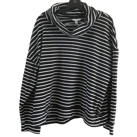Time and Tru Black and White Striped Top Extra Large - Picture 7 of 10